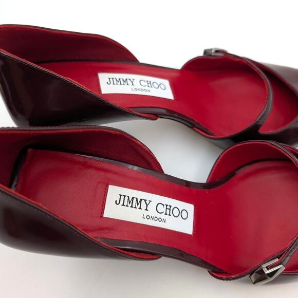Jimmy Choo Carolyn Pointed Toe d’Orsay Heel Pump Women's Red Size US8 EU38 - Picture 10 of 13